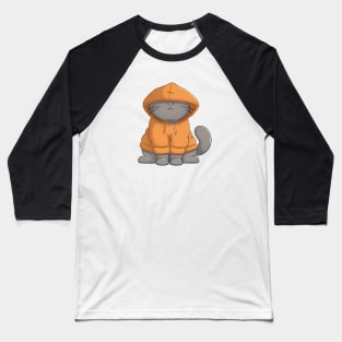 Funny Grey Cat Baseball T-Shirt